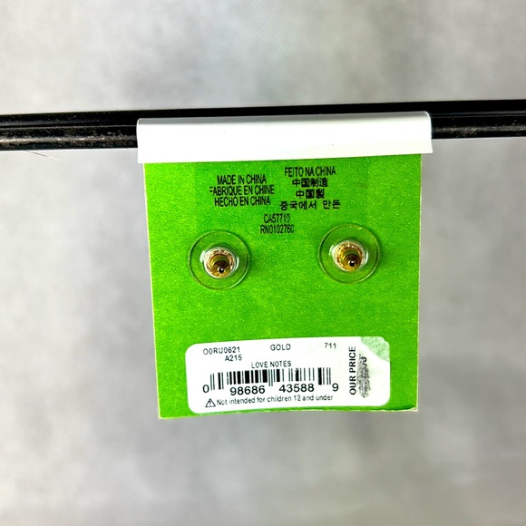 Kate Spade Skinny Gold Bow Stud Earrings New With Tag - Picture 3 of 3